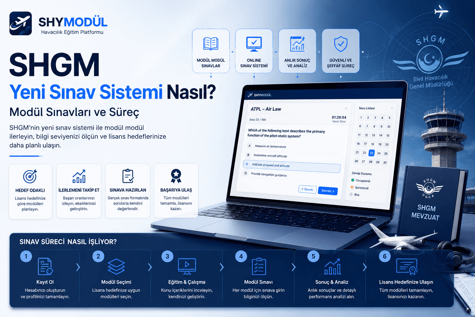 SHGM Yeni Sınav Sistemi Nasıl? Modül Sınavları ve Süreç